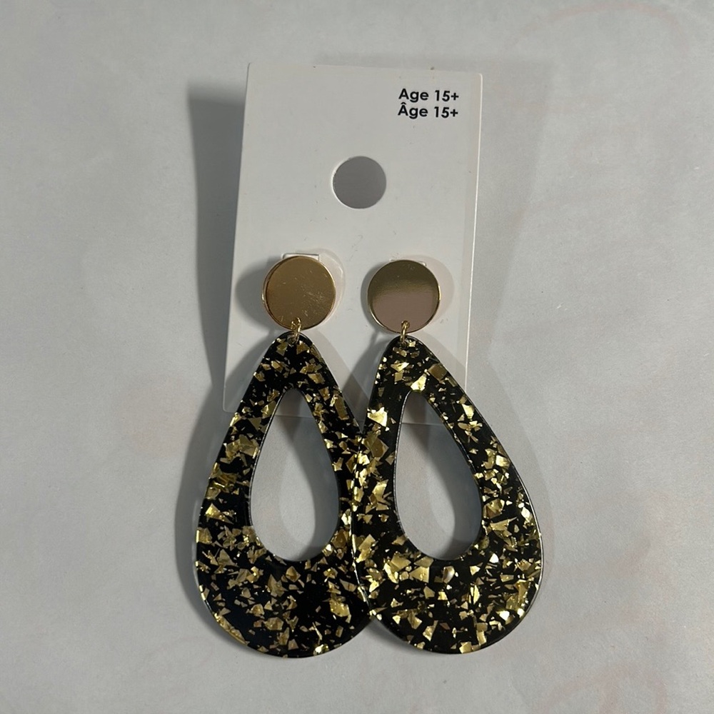 GAP Gold and Black Statement Earrings